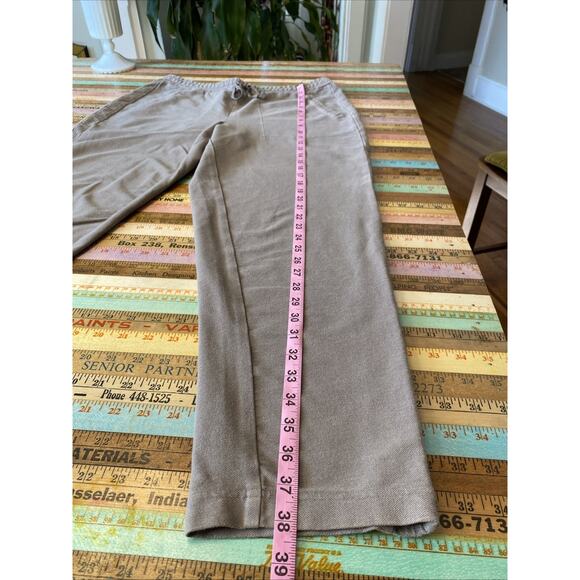 J Jill M Elastic Waist Pull On Stretch Cotton Jogger Pant Pockets Oatmeal Khaki - Picture 8 of 12